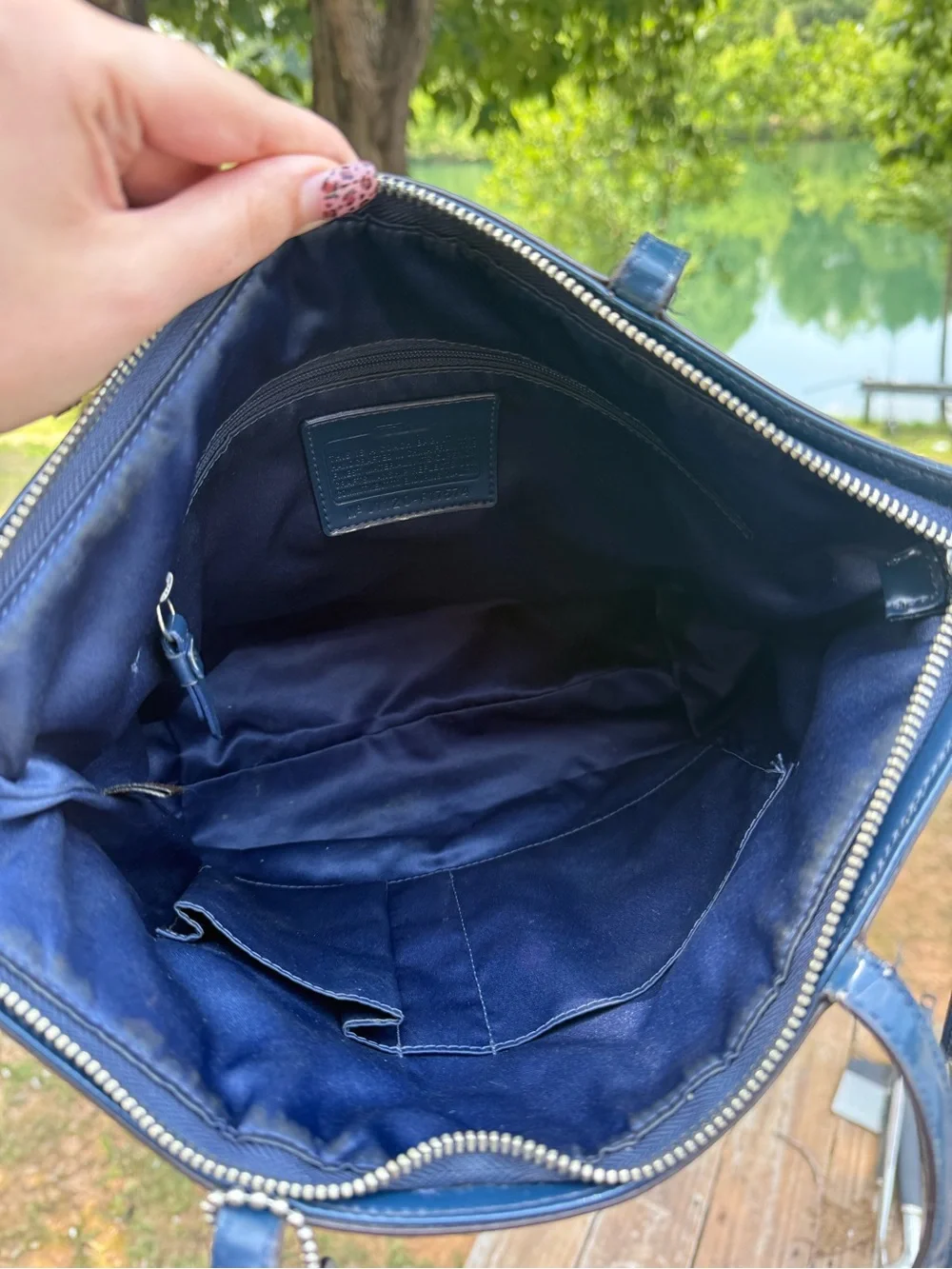 💙Y2K Coach Blue Signature Tote with Sequined Accent💙